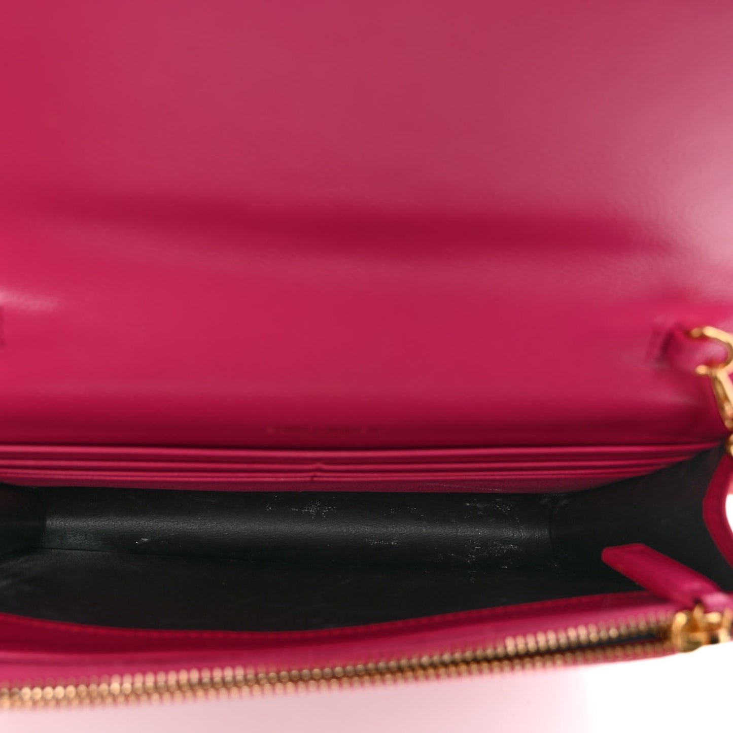 Grain De Poudre Matelasse Chevron Monogram Envelope Chain Wallet Fresh Fuchsia