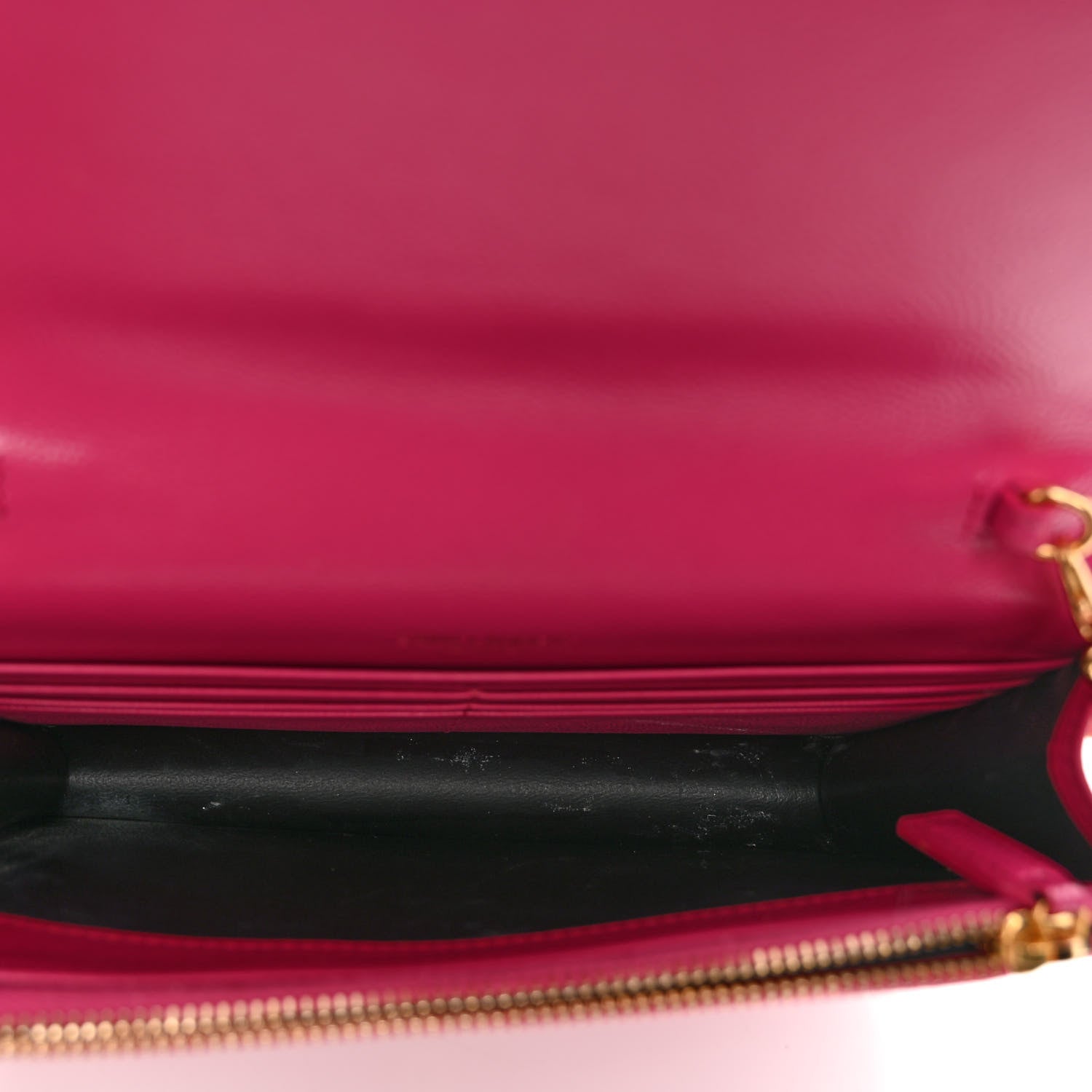 Saint Laurent Grain De Poudre Matelasse Chevron Monogram Envelope Chain Wallet Fresh Fuchsia 5 of 10