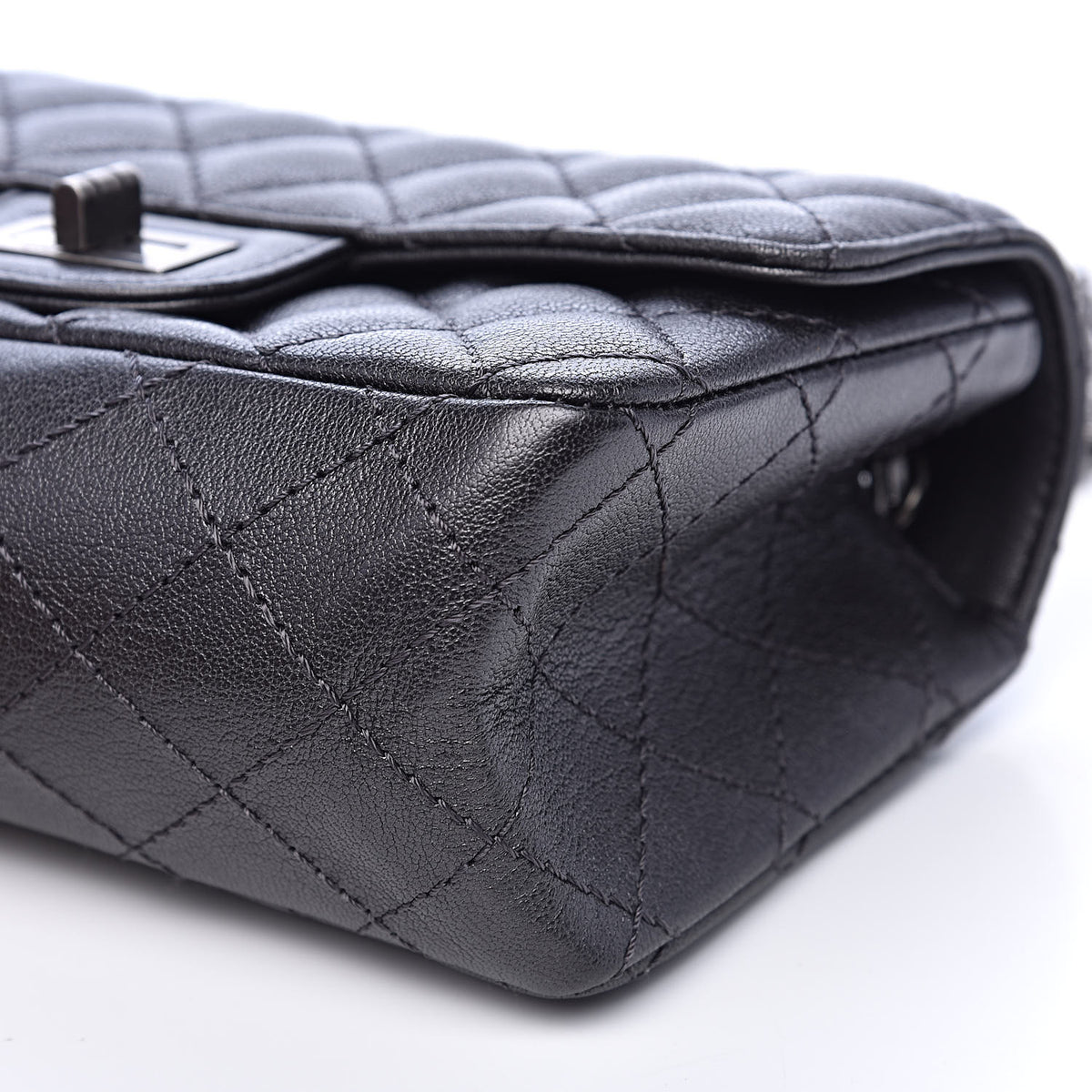 Sheepskin Quilted 2.55 Reissue Mini Flap Dark Grey