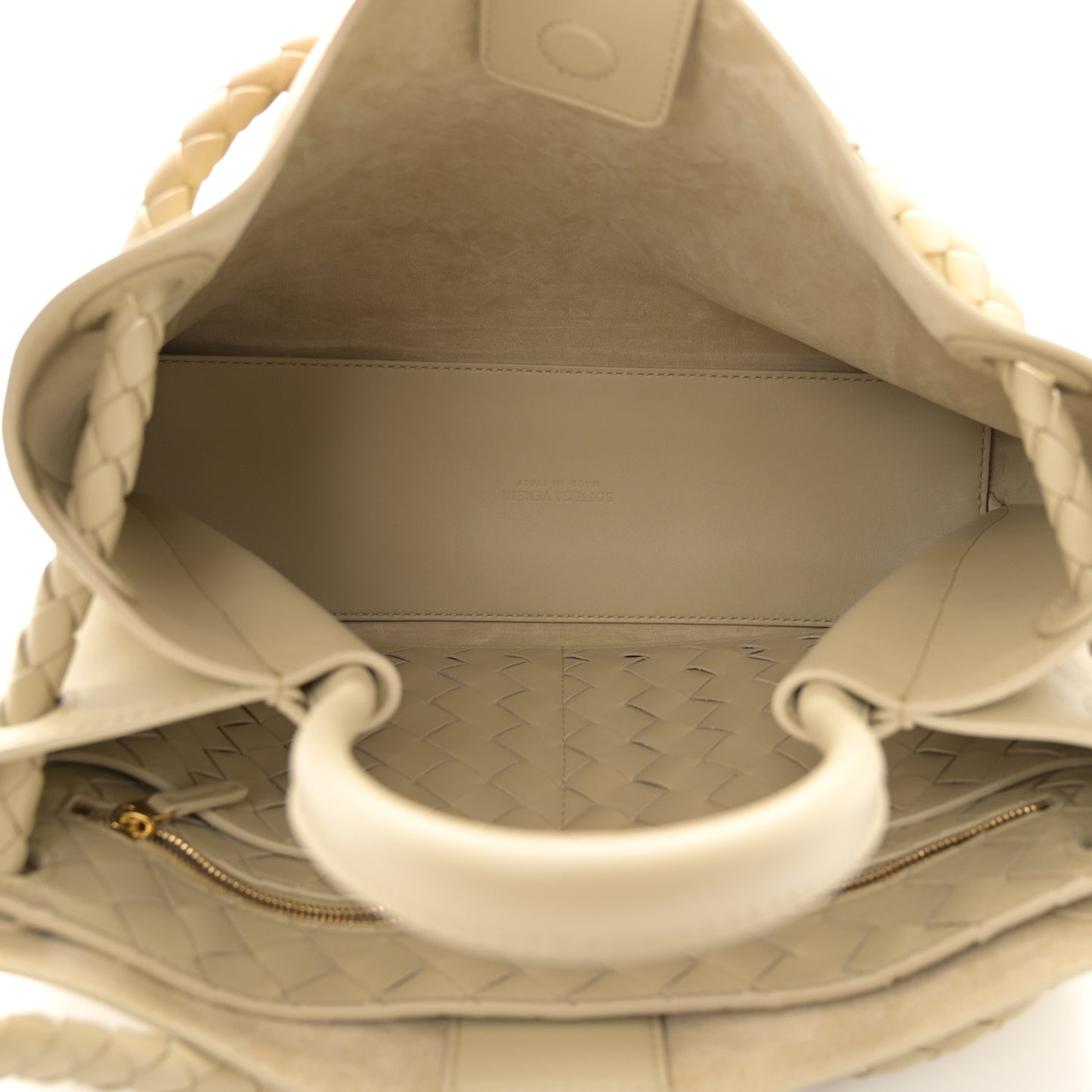 Silky Calfskin Medium Andiamo Shoulder Bag Light Butterscotch
