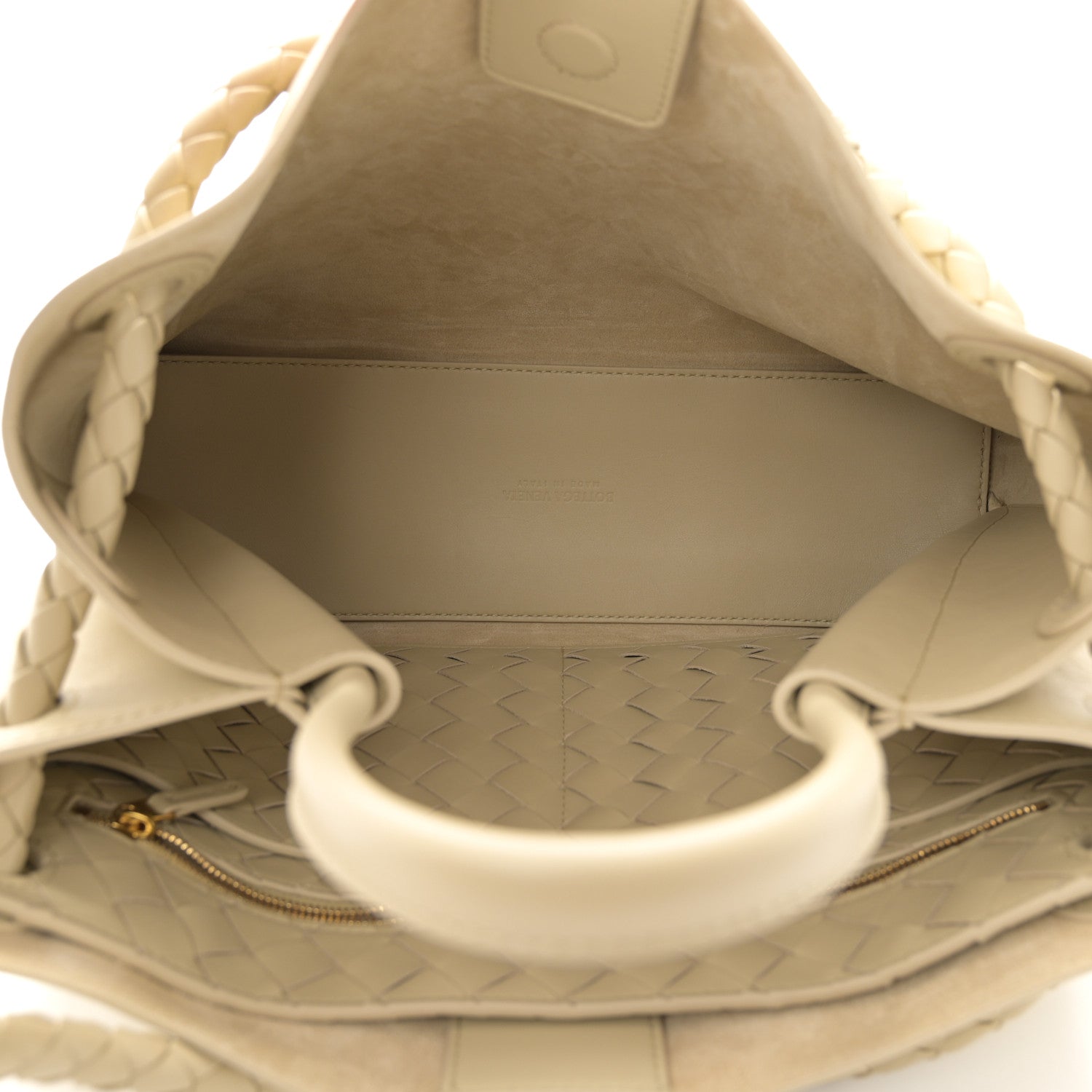 Bottega Veneta Silky Calfskin Medium Andiamo Shoulder Bag Light Butterscotch 6 of 10