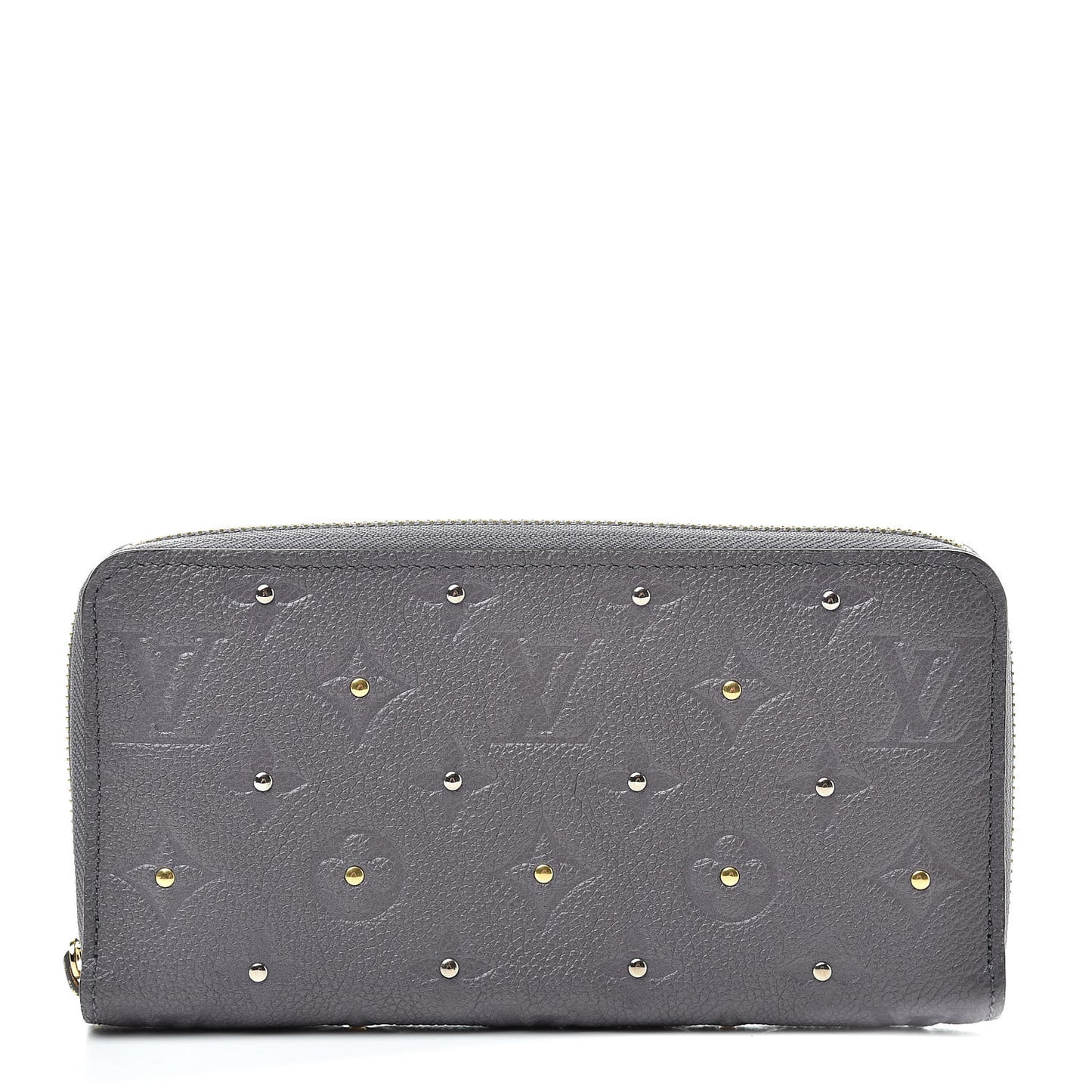 Studded Empreinte Zippy Wallet Gris Silver
