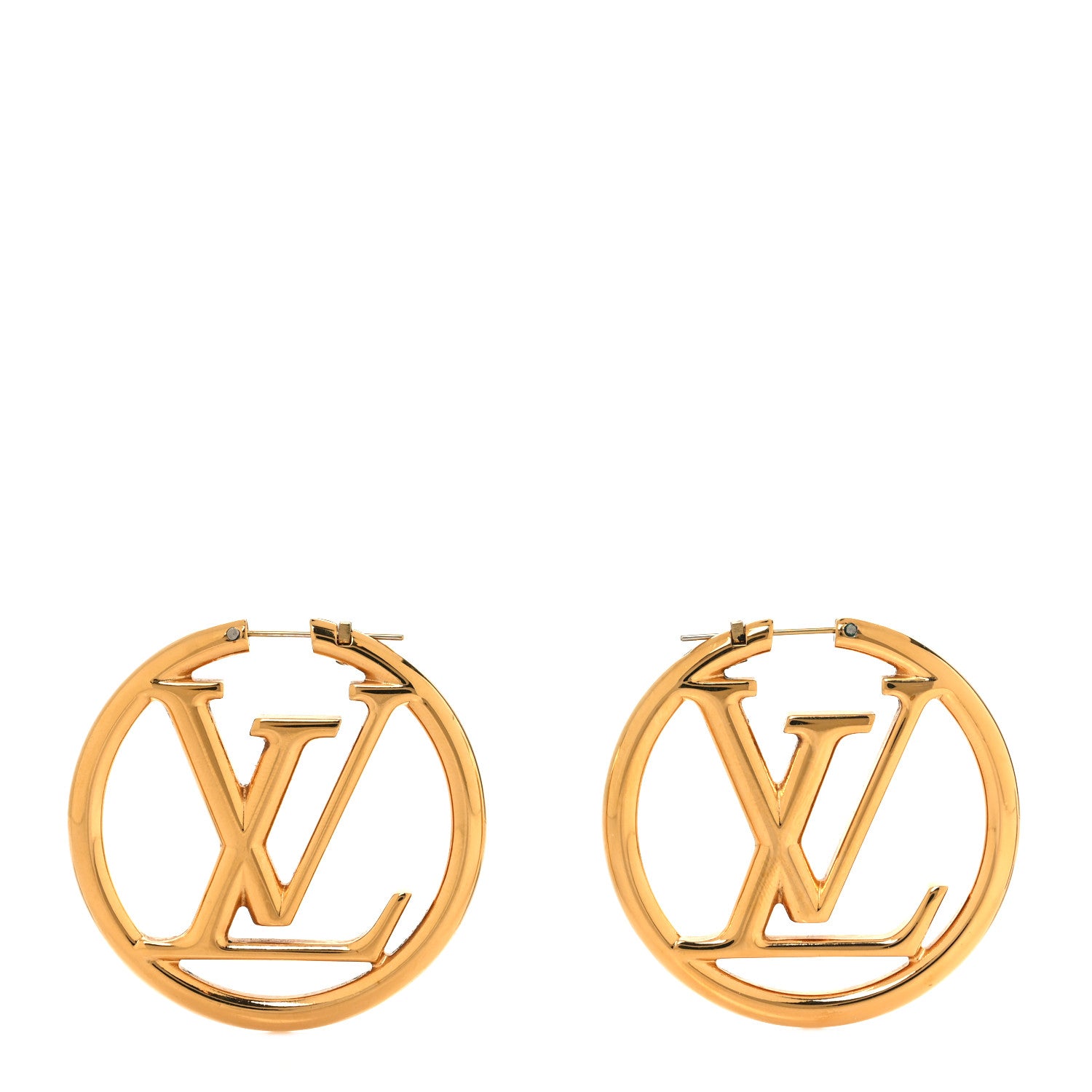 Louis Vuitton Metal Louise Hoop Earrings Gold 1 of 5