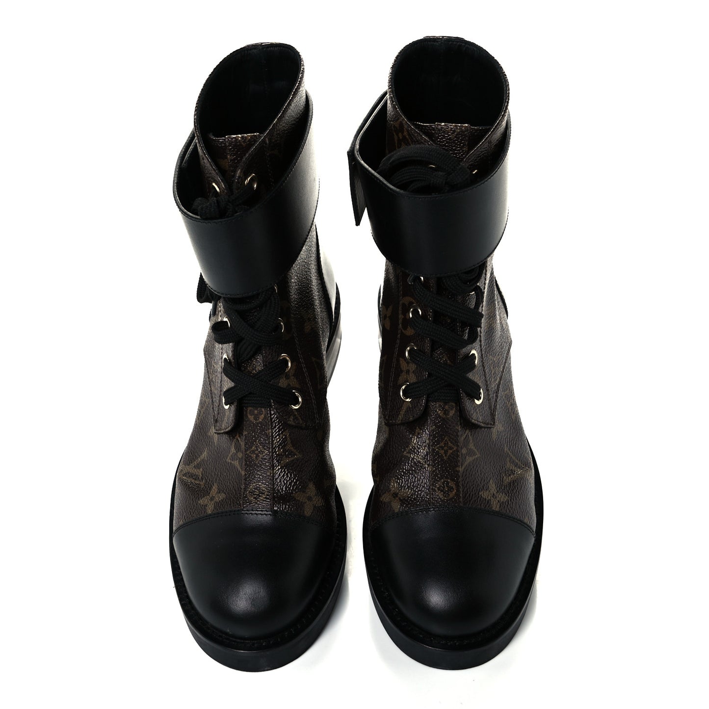 Calfskin Monogram Wonderland Flat Ranger Boots 38 Black
