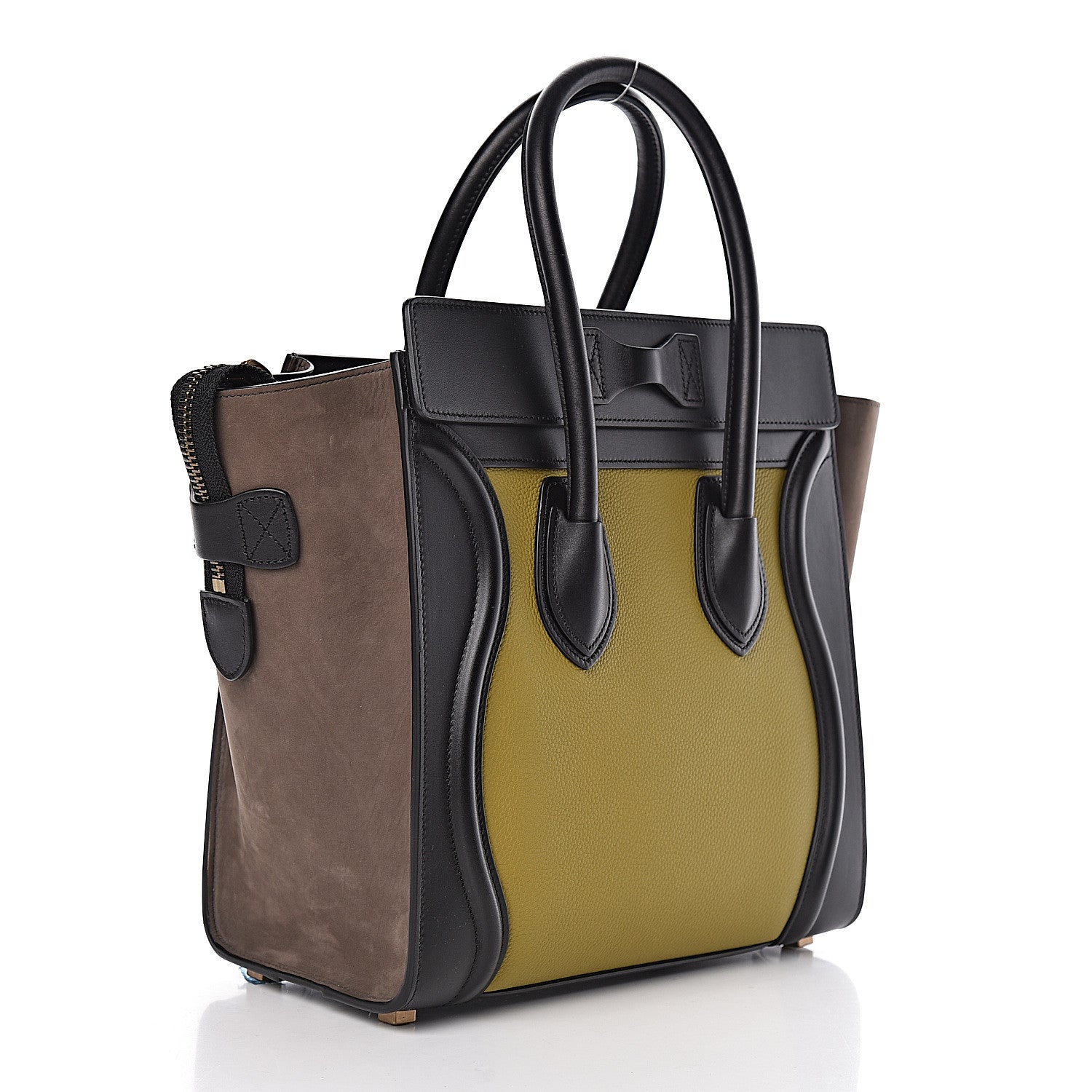 Celine Baby Grained Calfskin Nubuck Micro Tri-Color Luggage Olive 3 of 9