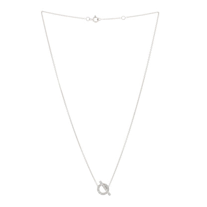 Hermes 18K White Gold Diamond Finesse Pendant Necklace 2 of 4