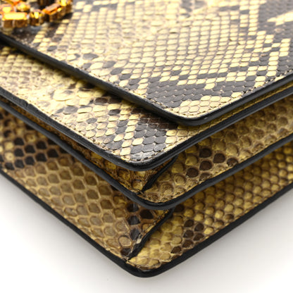 Gucci Snakeskin Crystal GG Broadway Shoulder Bag Yellow 10 of 10