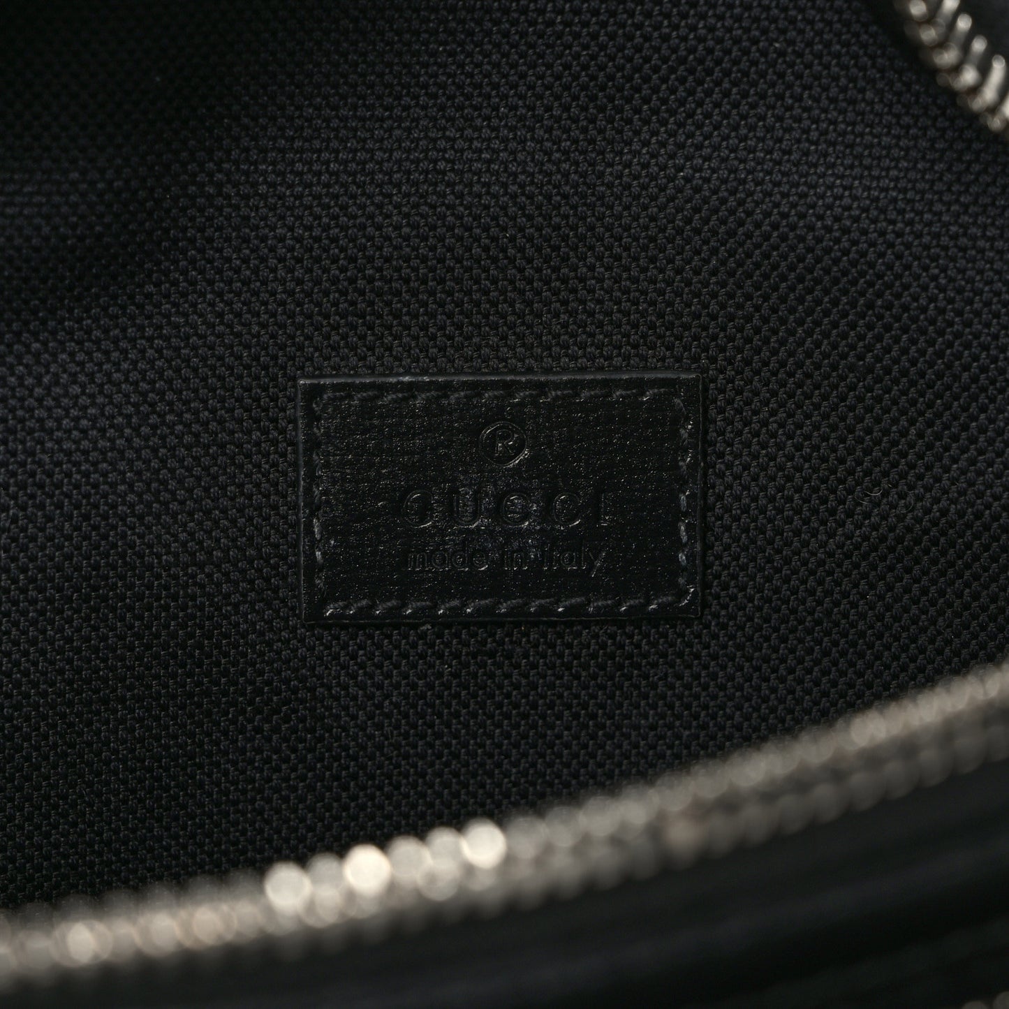 GG Supreme Monogram Textured Calfskin Retro Interlocking G Belt Bag Black