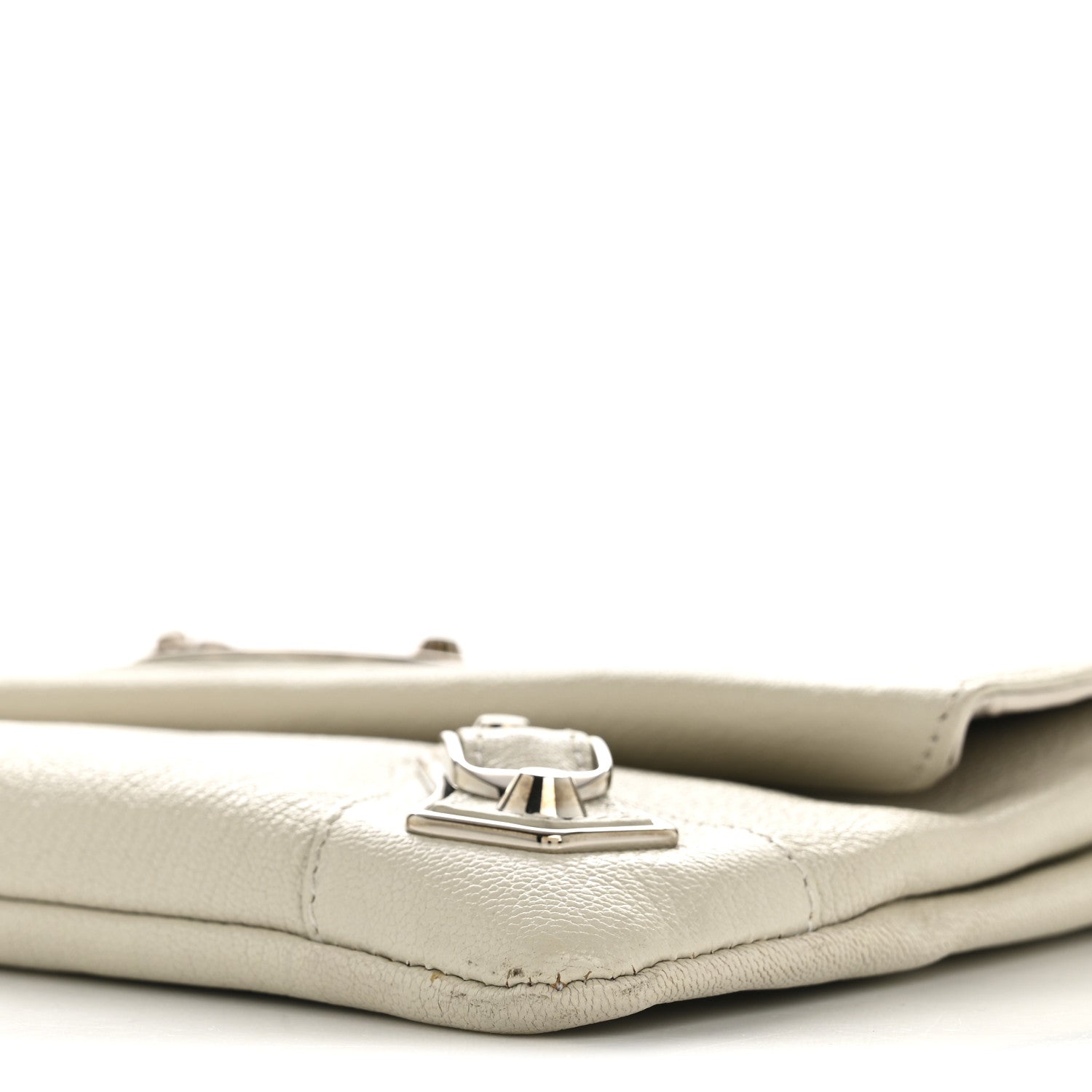 Balenciaga Chevre Silver Metallic Edge Hardware Envelope Clutch Gris Glace 11 of 15