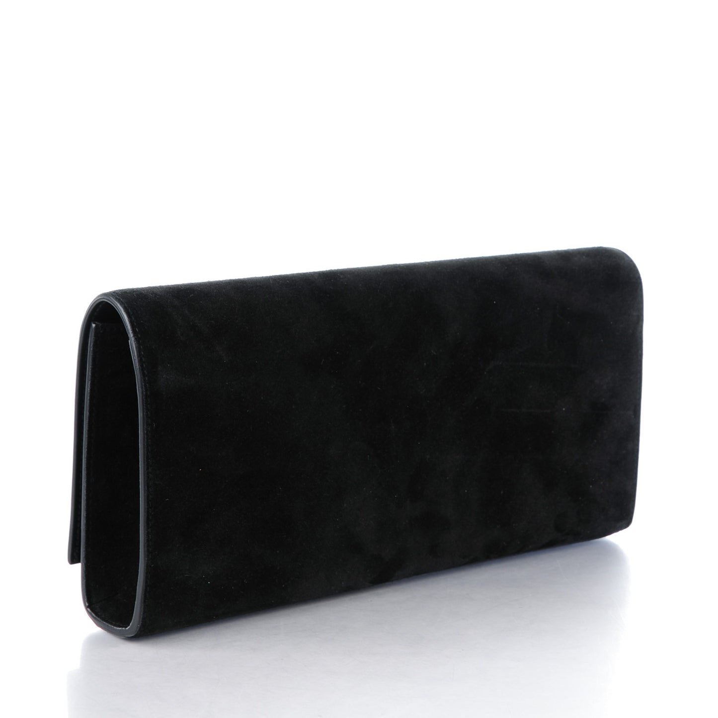 Suede Cassandre Tassel Clutch Black