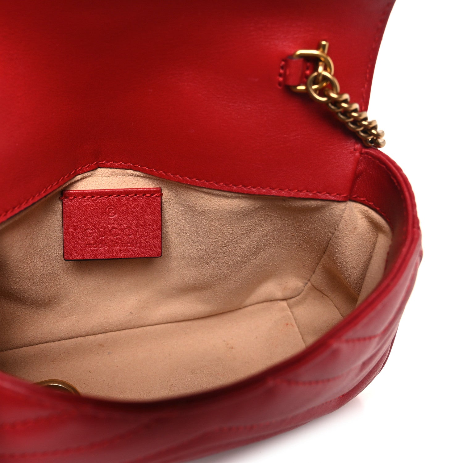 Gucci Calfskin Matelasse Super Mini GG Marmont Shoulder Bag