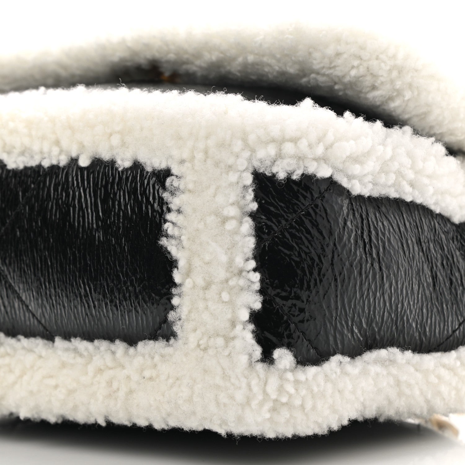 Chanel Crumpled Calfskin Shearling Sheepskin Quilted Medium Chanel 19 Flap Black 9 of 9