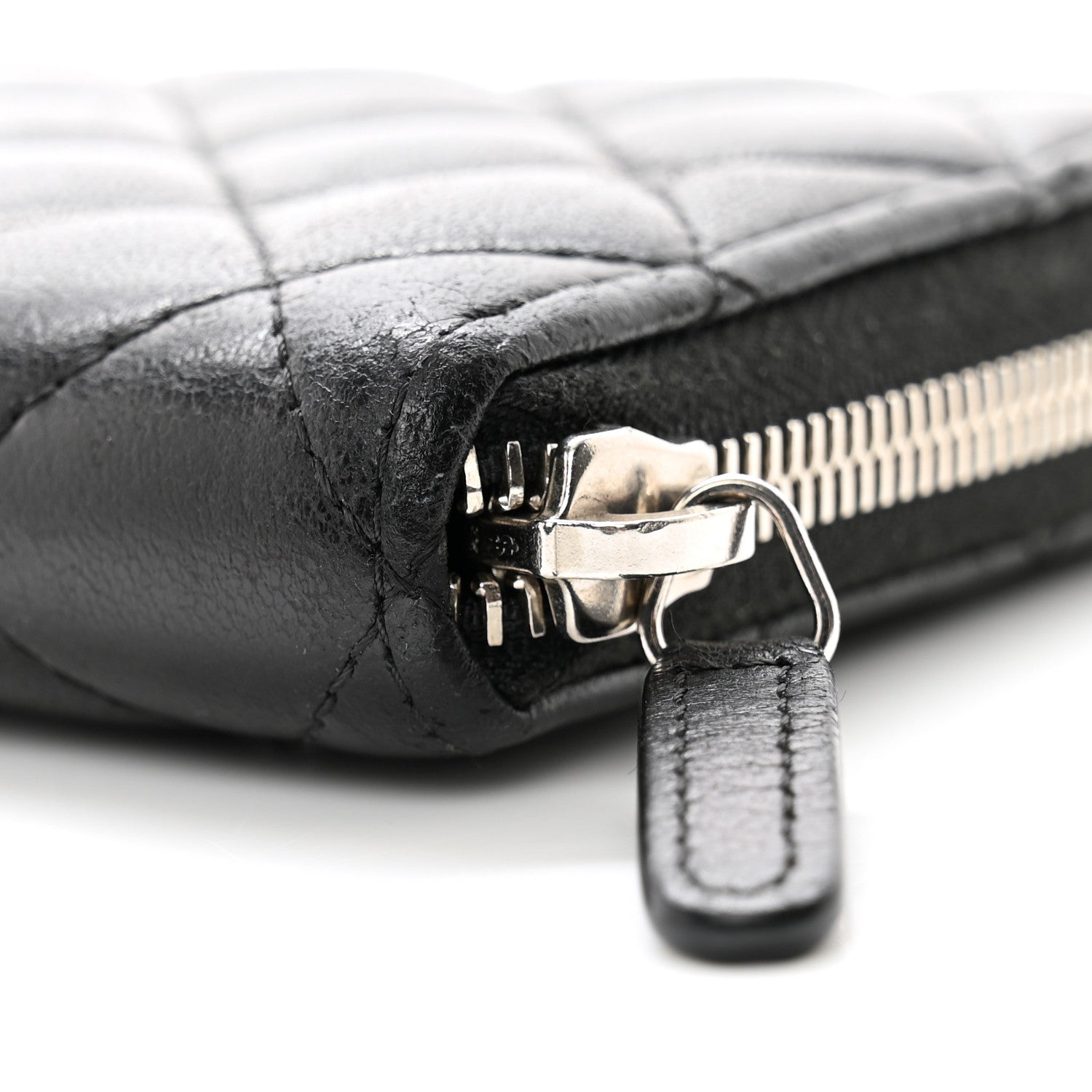 Chanel Lambskin Quilted Large Gusset Zip Around Wallet Black 11 of 11