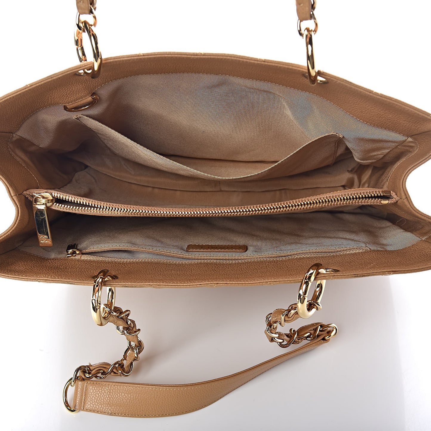Caviar Quilted Grand Shopping Tote GST Beige