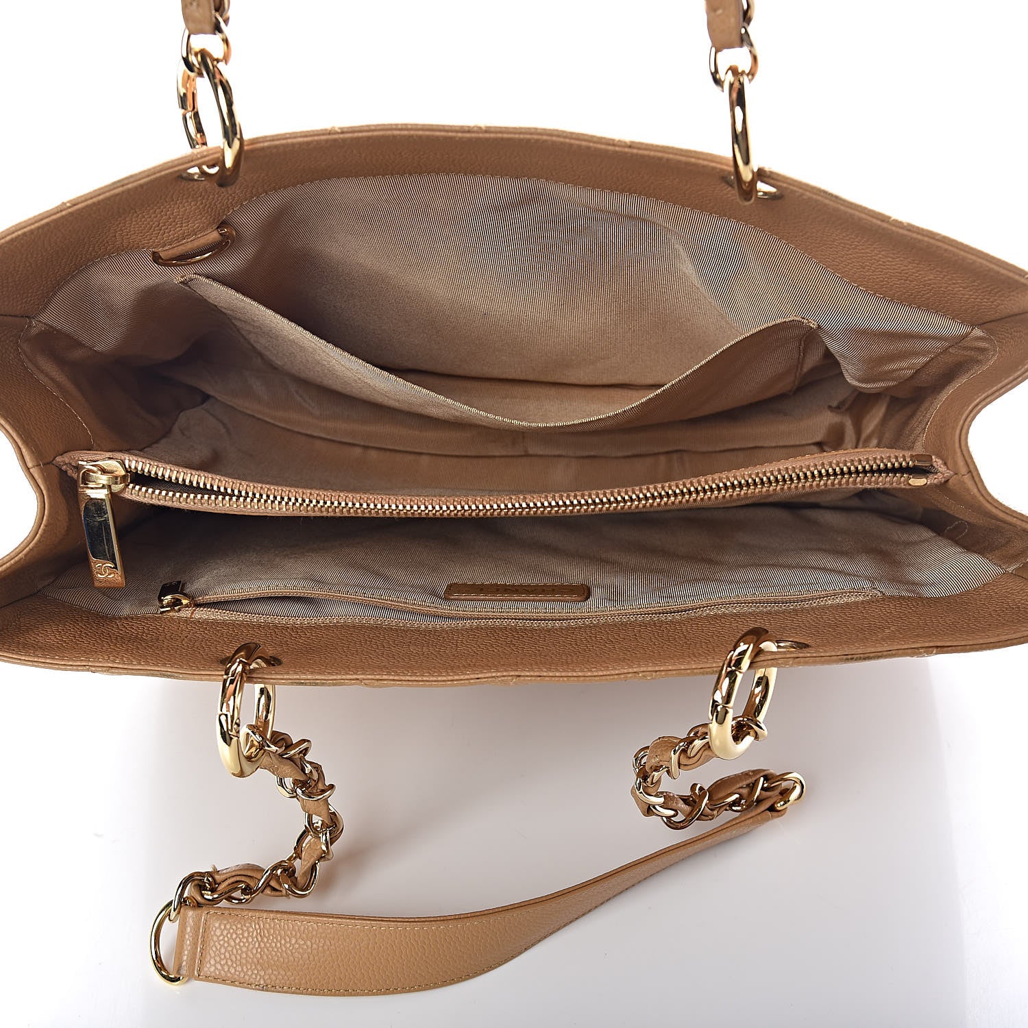Chanel Caviar Quilted Grand Shopping Tote GST Beige 5 of 11