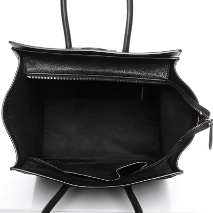 Celine Drummed Calfskin Mini Luggage Black 5 of 7