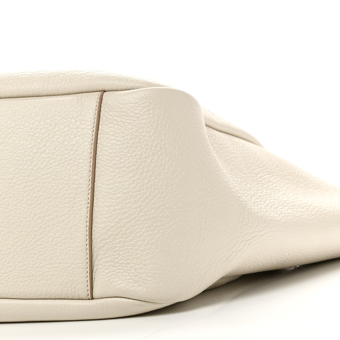 Grained Deerskin Bea Tote Blanc Vintage