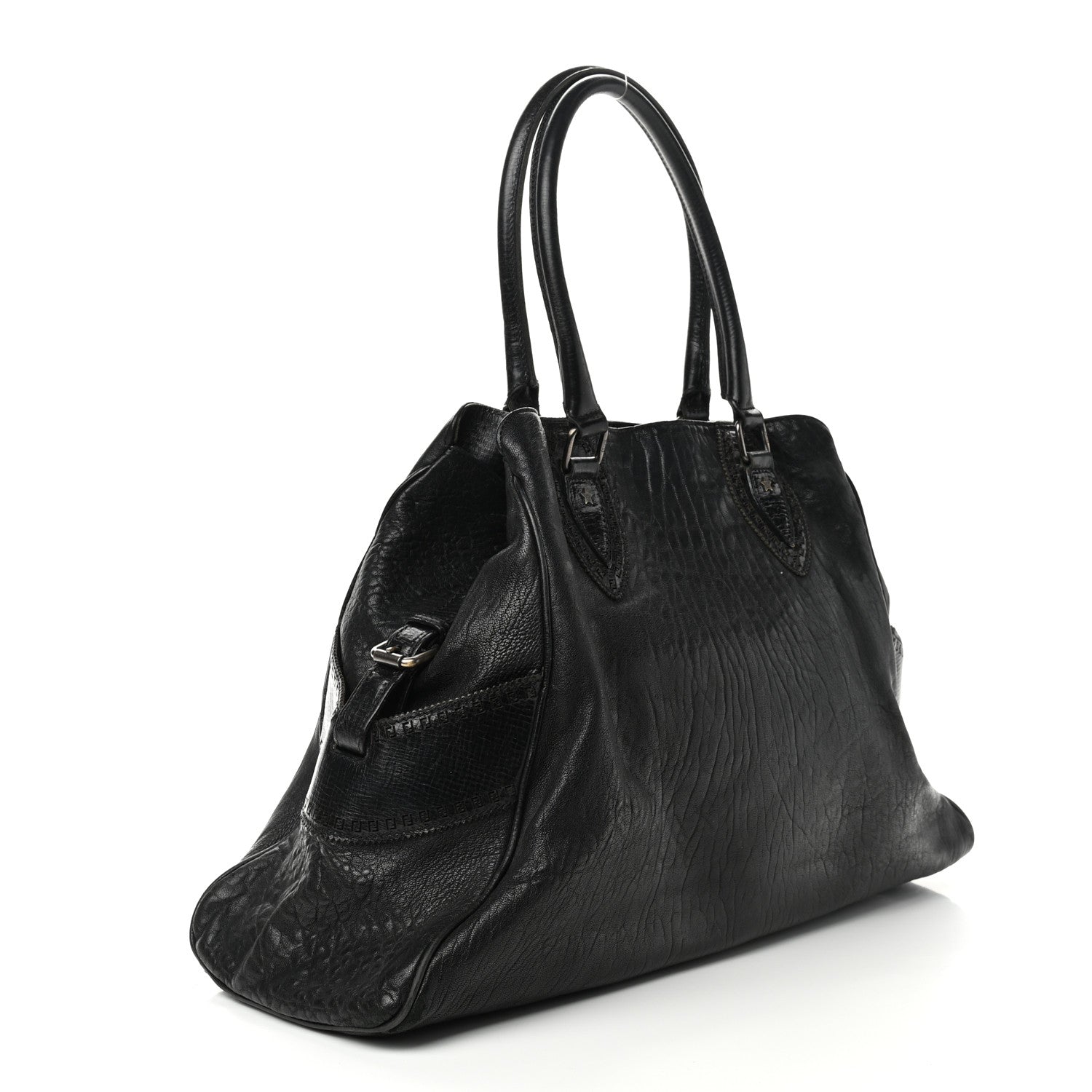 Fendi Distressed Lambskin Large Bag De Jour Tote Black 3 of 13