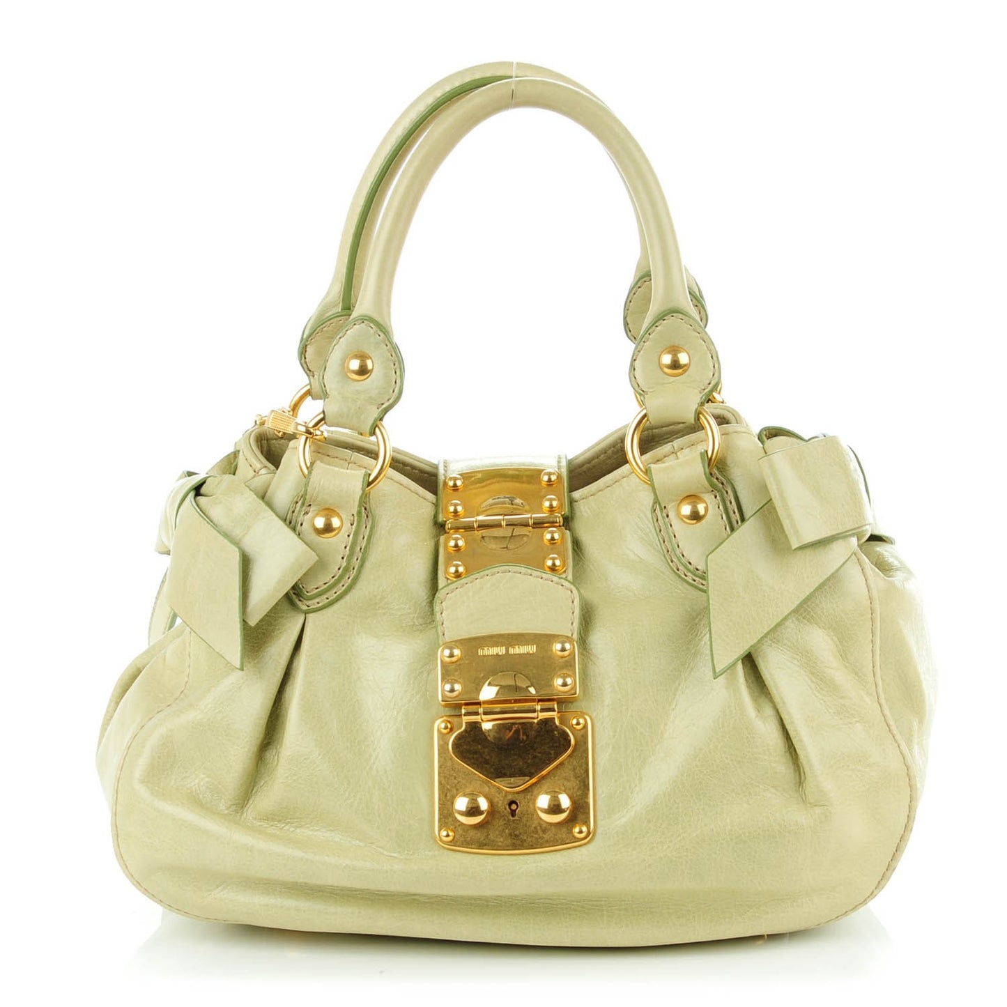 Vitello Lux Mini Bow Bag Pistacchio