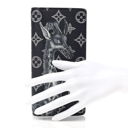 Louis Vuitton Savane Monogram Chapman Giraffe Brazza Wallet Encre 2 of 7