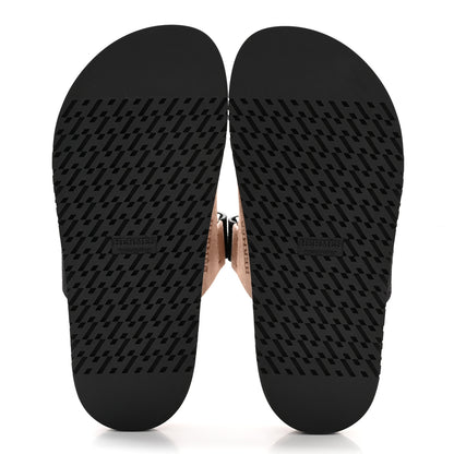 Hermes Suede Goatskin Womens Chypre Sandals 36 Rose Perle Black 5 of 10