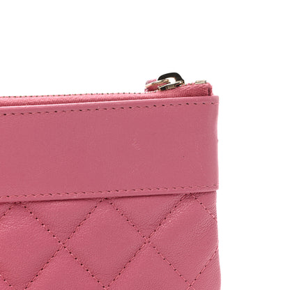 Chanel Sheepskin Quilted Small Vintage Mademoiselle Cosmetic Case Dark Pink 8 of 8