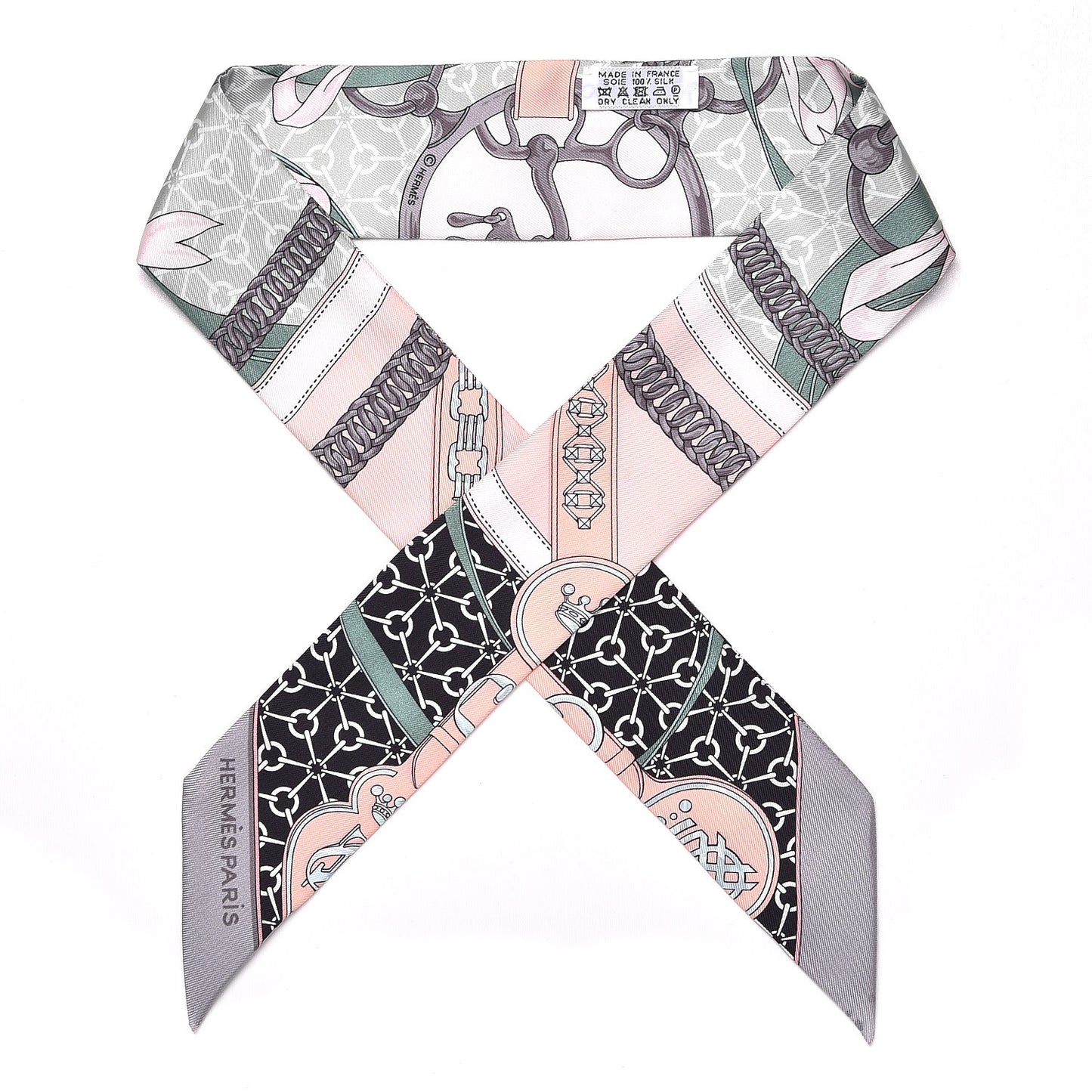 Silk La Promenade Du Matin Twilly Noir Rose Poudre Celadon