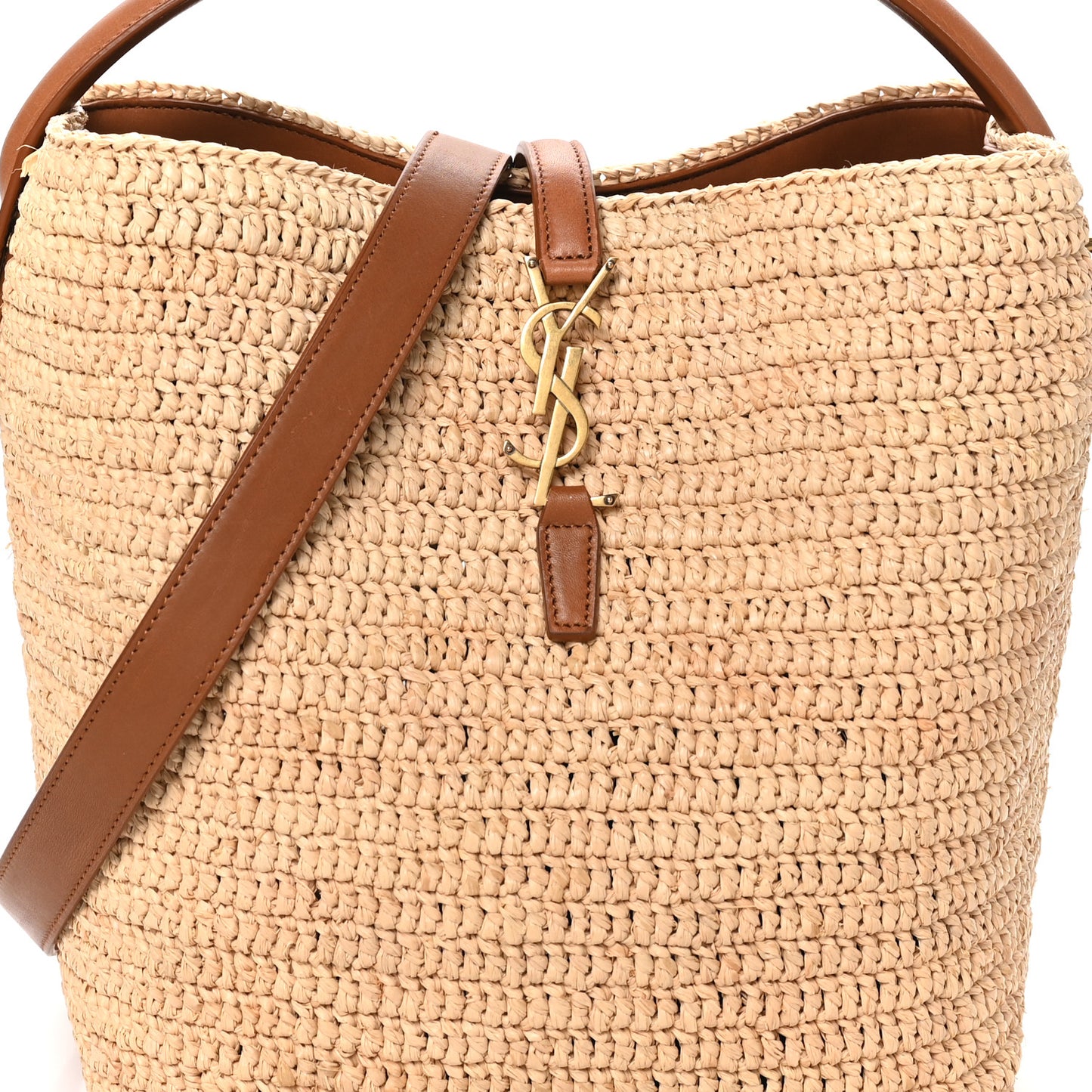 Raffia Vegetable Le 37 Bucket Bag Naturel Brick