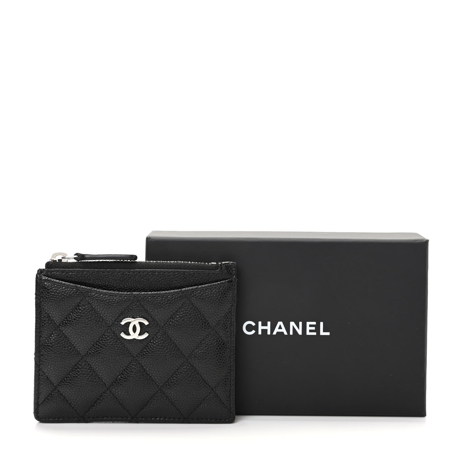 Chanel Caviar Quilted CC Zip Card Holder Black 16 of 16