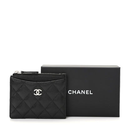 Chanel Caviar Quilted CC Zip Card Holder Black 16 of 16