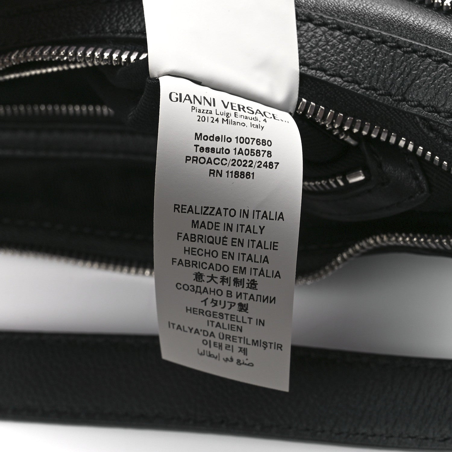 Versace Calfskin Small Repeat Zip Hobo Black 8 of 13