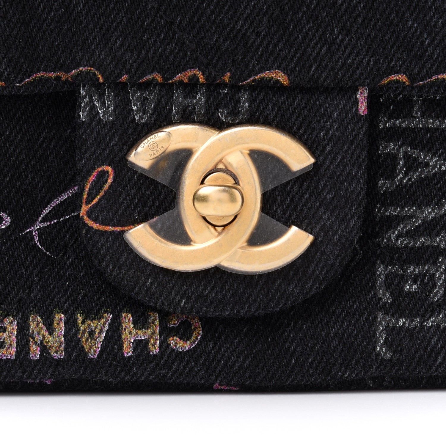 Chanel Denim Quilted Denim Mood Mini Rectangular Flap Black Multicolor 8 of 13