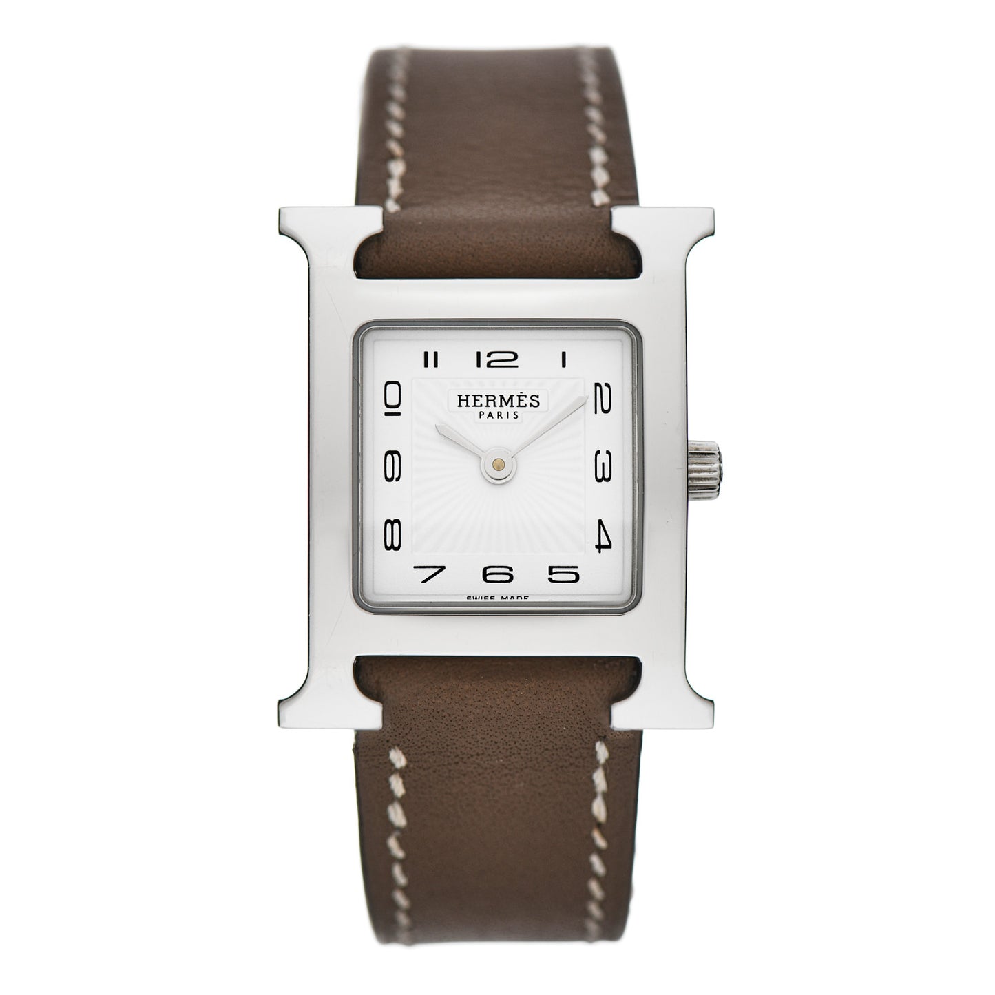 Stainless Steel Swift 21mm Heure H Hour Quartz Watch Etoupe
