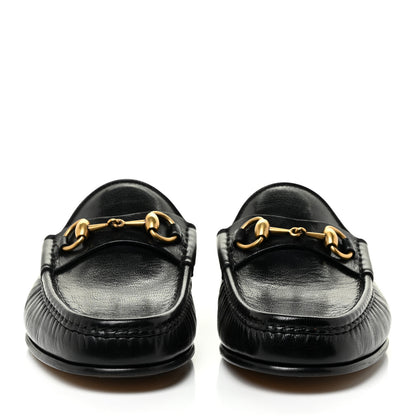 Gucci Goatskin Mens Horsebit Slippers 7.5 Black 2 of 14