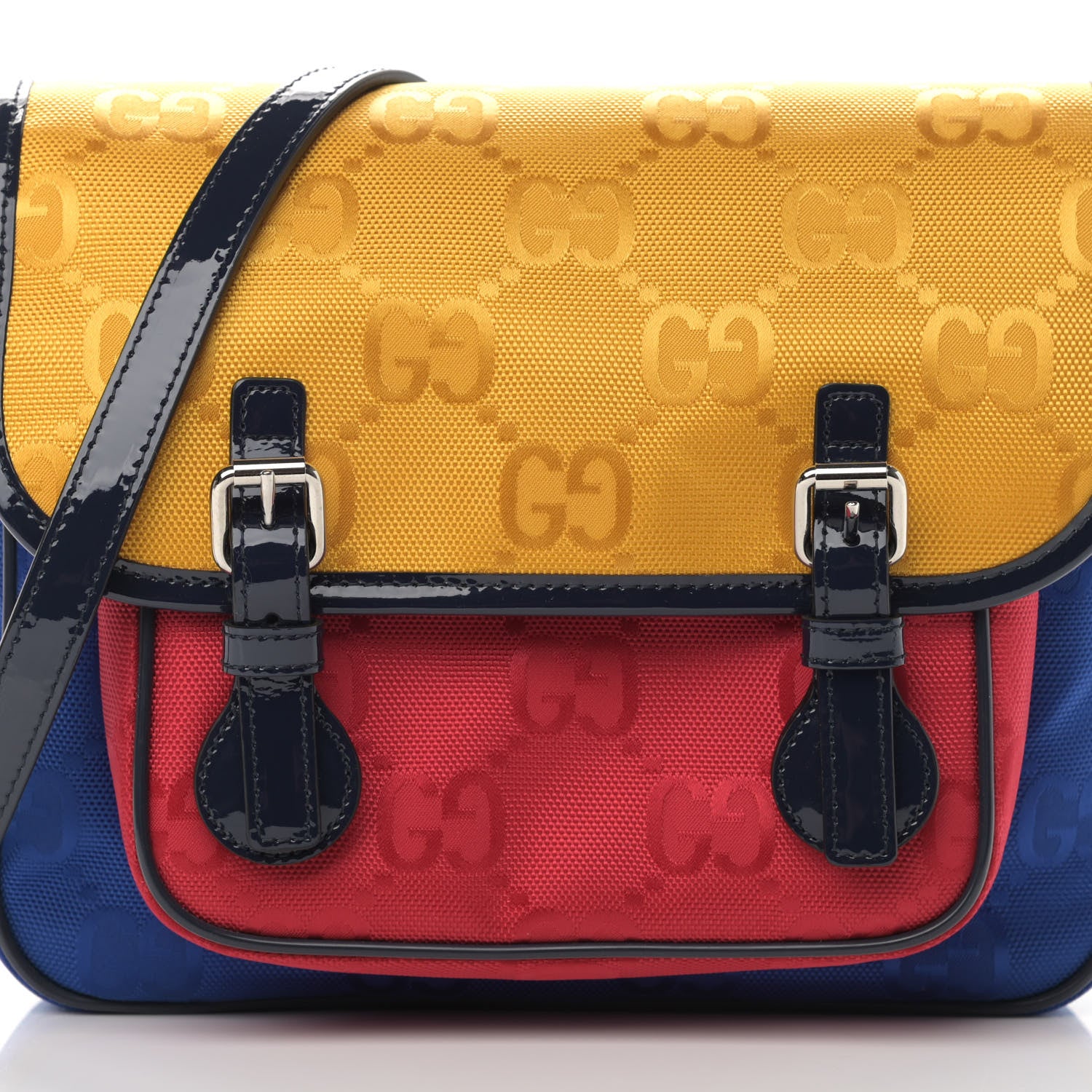 Gucci Monogram GG Childrens Messenger Bag Yellow Blue Red 8 of 11