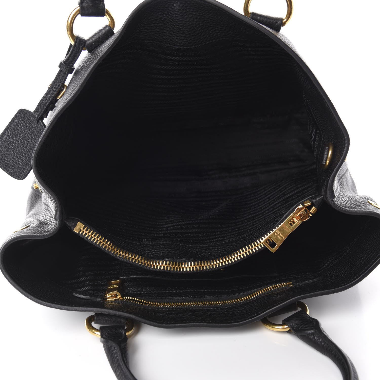 Prada Vitello Daino Shopping Tote Black 6 of 11