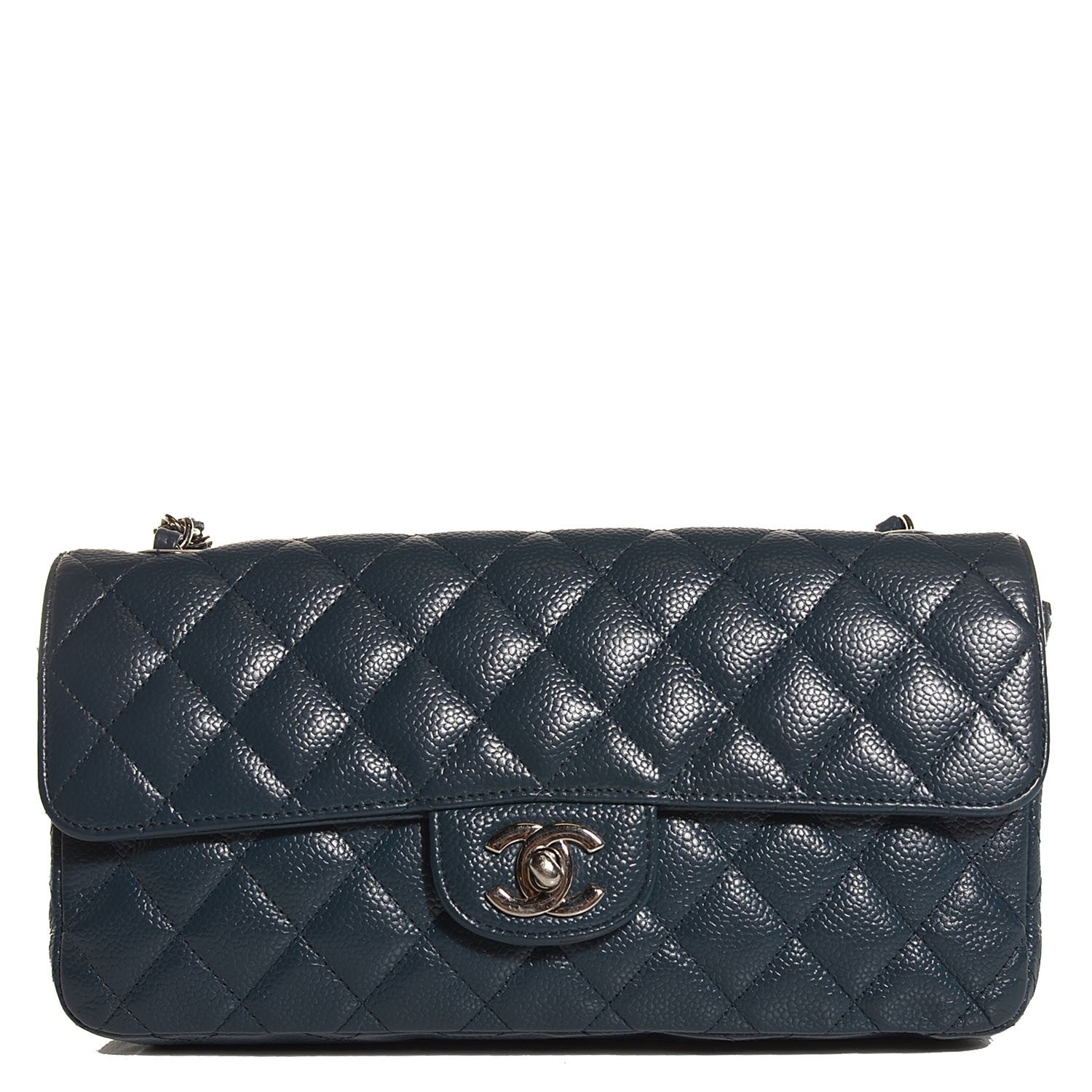 Chanel Caviar Quilted East West Flap Blue 1 of 8