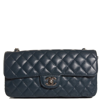 Chanel Caviar Quilted East West Flap Blue 1 of 8