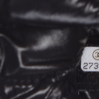 Chanel Goatskin Camellia Embossed Cosmetic Pouch Black 7 of 8