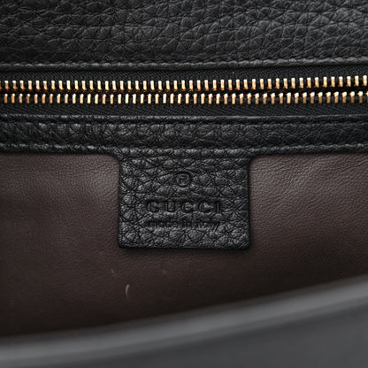 Gucci Pebbled Calfskin Medium Miss Bamboo Shoulder Bag Black 6 of 10