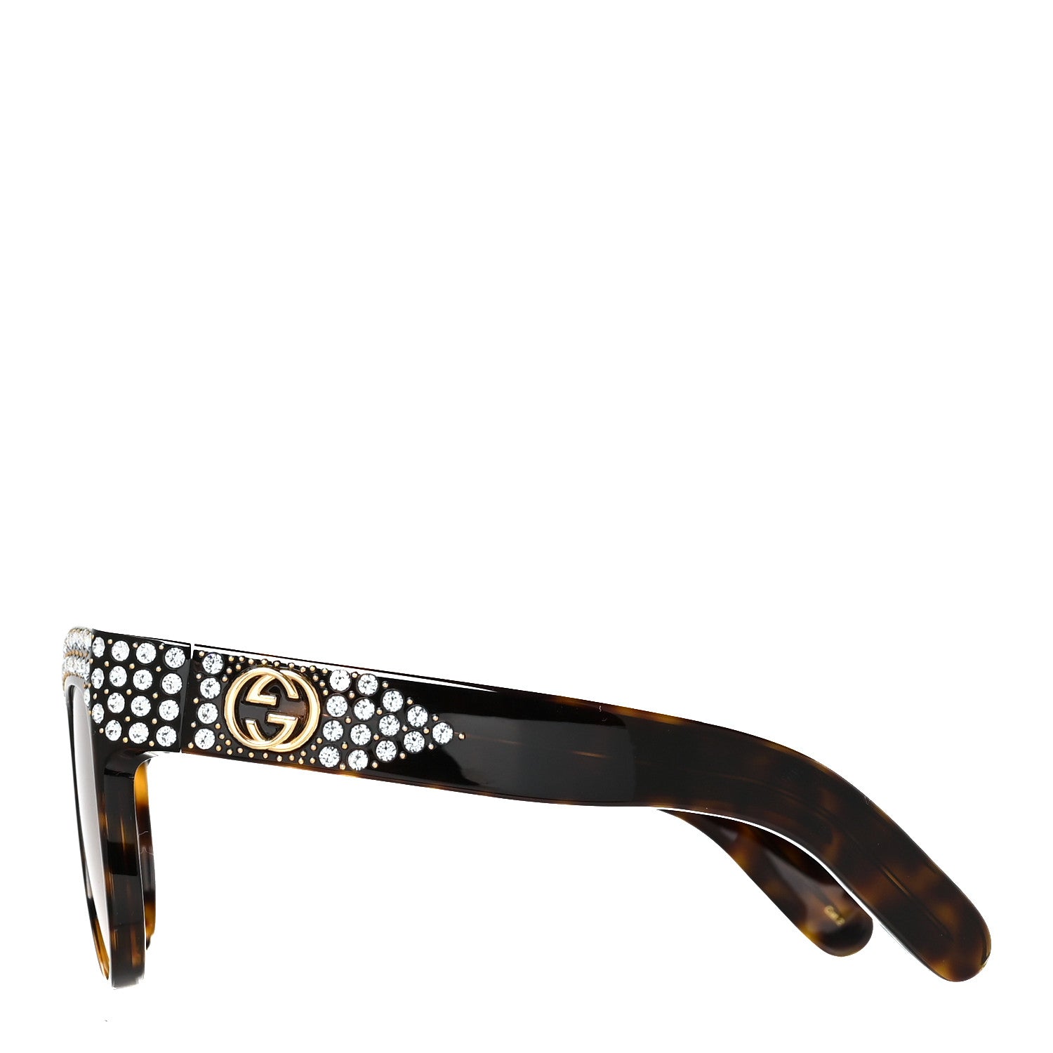 Gucci Acetate Crystal Sunglasses GG0147S Tortoise 3 of 9
