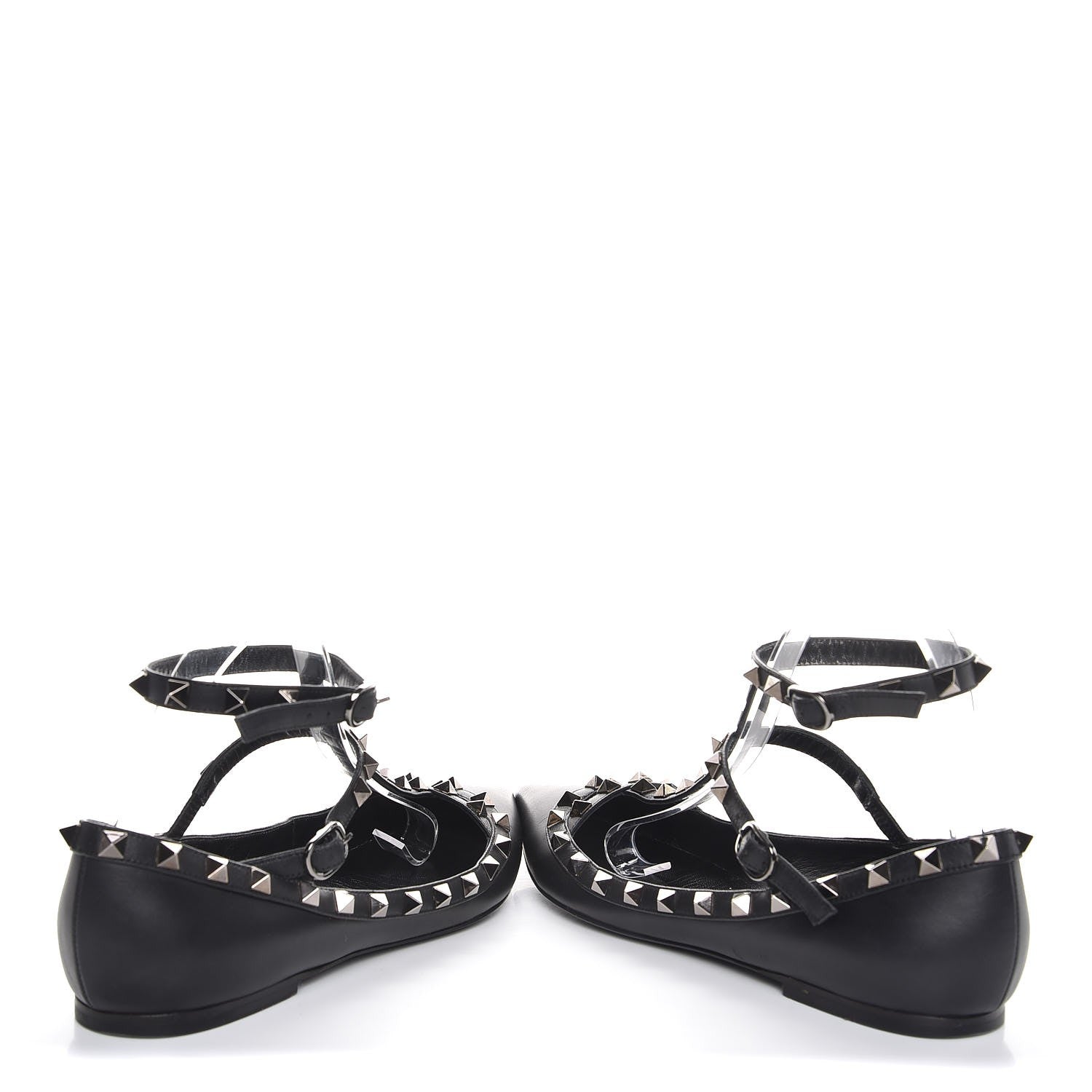 Valentino Garavani Nappa Rockstud Cage Ballerina Flats 38 Black 6 of 10