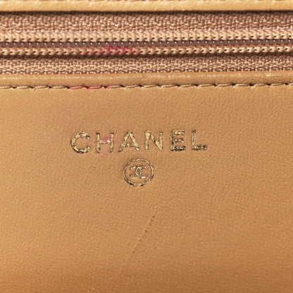Chanel Lambskin Chevron Quilted Trendy CC Wallet On Chain WOC Beige 6 of 13