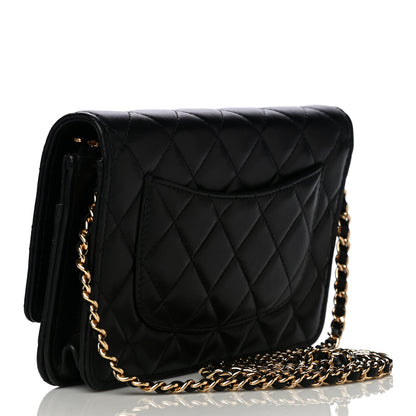 Chanel Lambskin Quilted Wallet On Chain WOC Black 2 of 9