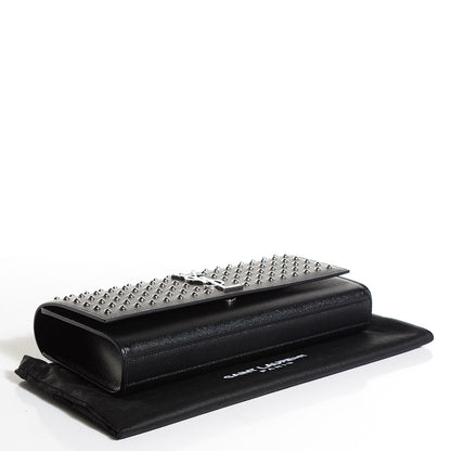 Saint Laurent Grain De Poudre Classic Monogram Studded Clutch Black 4 of 7