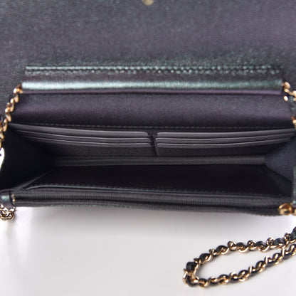Chanel Iridescent Caviar Quilted Wallet On Chain WOC Black 7 of 11