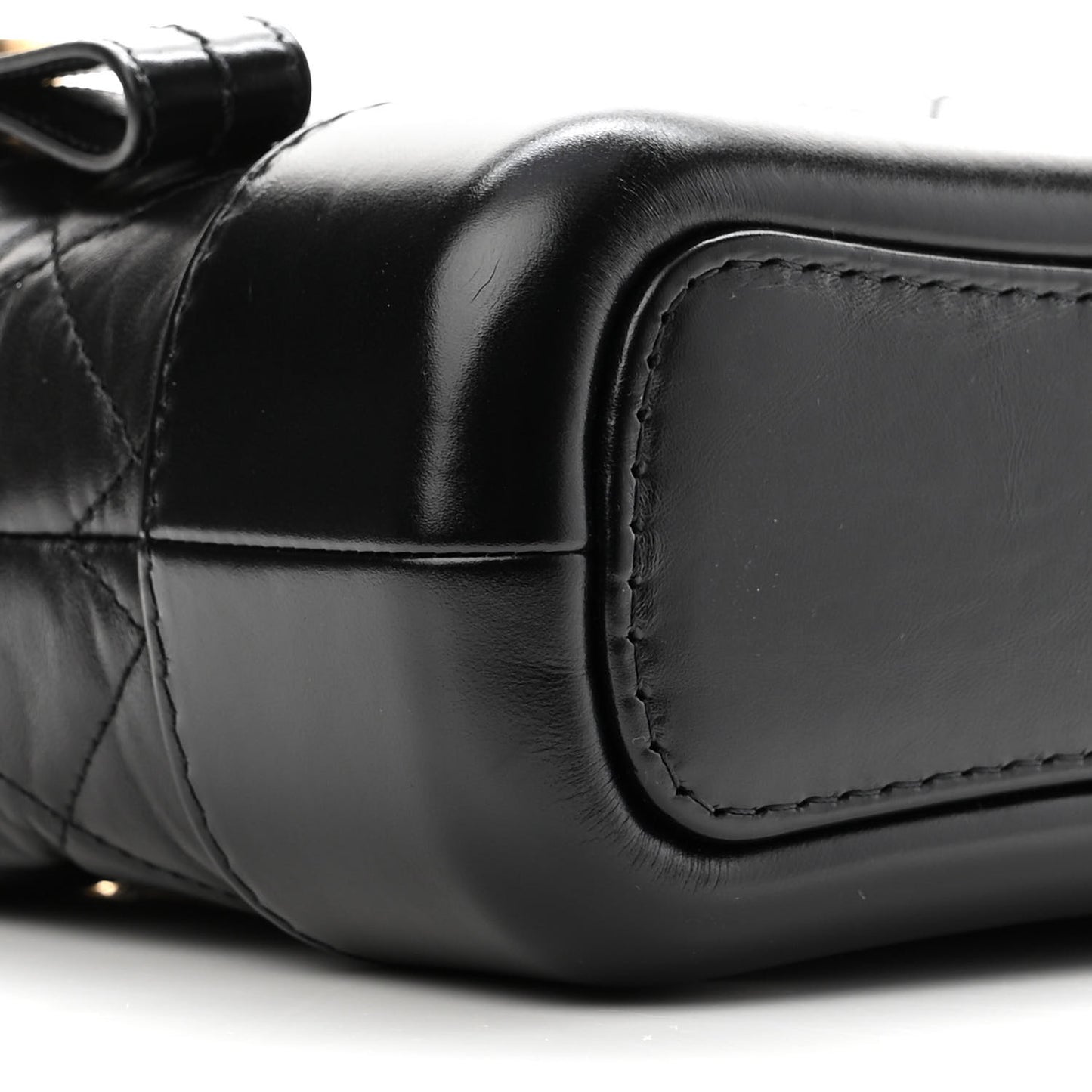 Aged Calfskin Quilted Small Gabrielle Hobo Black