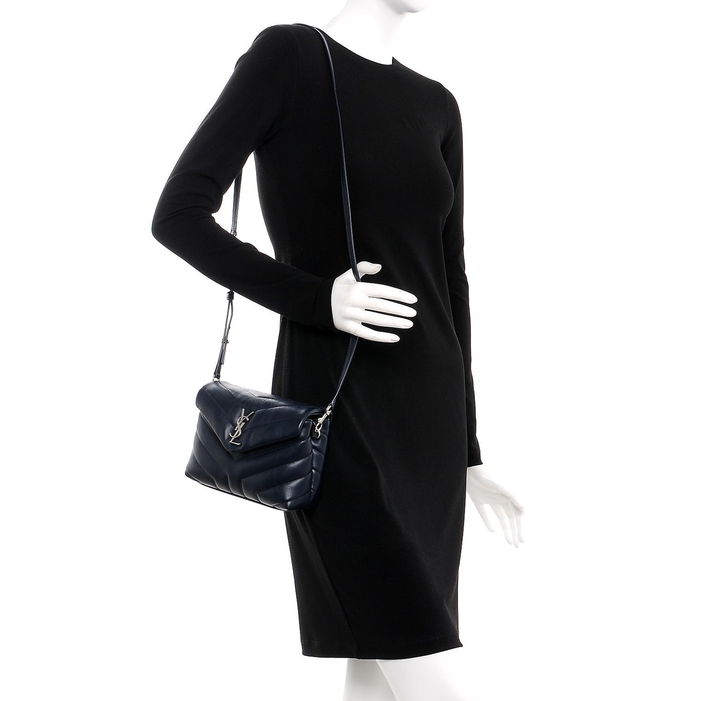 Calfskin Y Quilted Monogram Toy Loulou Chain Satchel Medium Blue