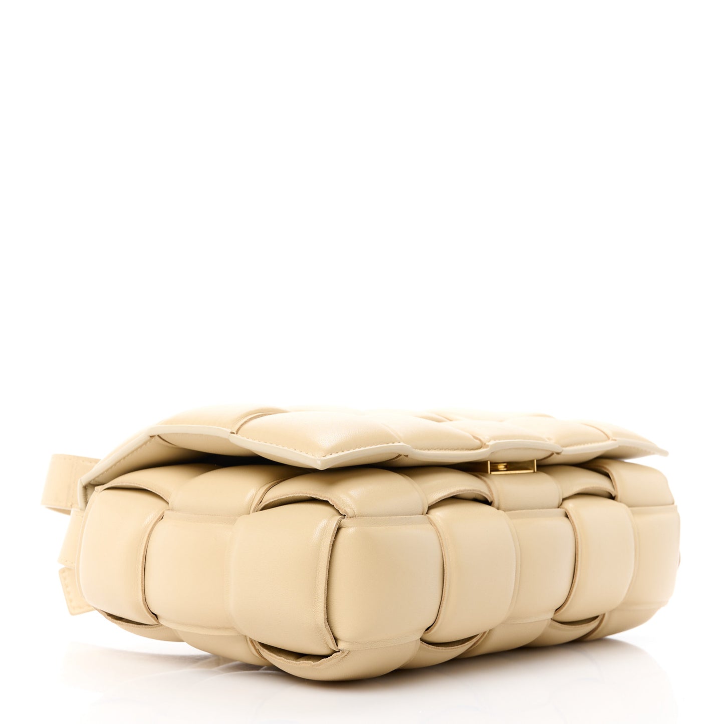 Nappa Maxi Intreccio Padded Cassette Crossbody Bag Porridge