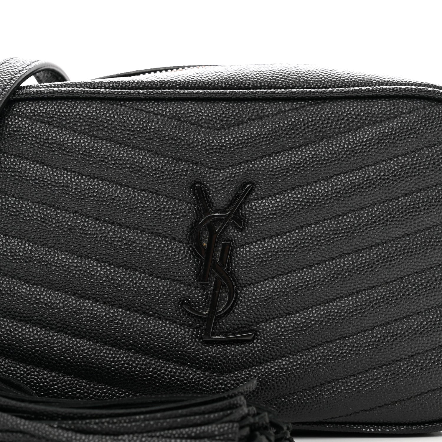 Saint Laurent Grain De Poudre Matelasse Monochrome Monogram Mini Lou Camera Bag Black 5 of 11